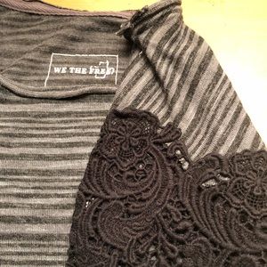 Gray free people lace shirt